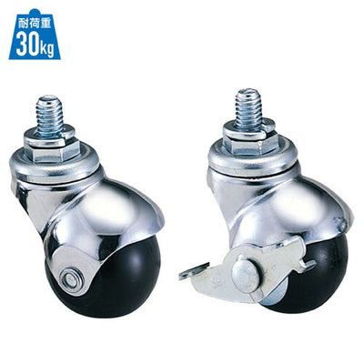 店舗用品システム什器直径4cmボールキャスターセット耐荷重30kgタイプ直径4cmボールブラック【4個】の商品画像