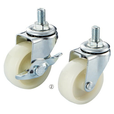 店舗用品システム什器単輪5cmキャスターセット耐荷重40kgタイプ直径5cm単輪ナチュラル【4個】の商品画像