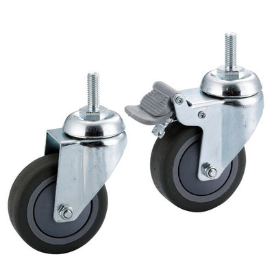 店舗用品システム什器直径7.5cm単輪強化キャスターセット耐荷重50kgタイプブラック直径7.5cm単輪ブラック【4個】の商品画像