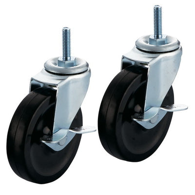 店舗用品システム什器単輪強化キャスターセット耐荷重50kgタイプブラック直径10cm単輪ブラック【4個】の商品画像