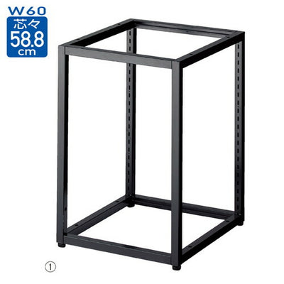 店舗用品シリーズ什器ブロックフレーム本体W60cmタイプブラックH120cmの商品画像
