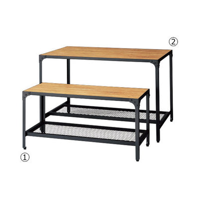 店舗用品店舗什器ディスプレイテーブルラスティック柄W105.6×H50cmの商品画像