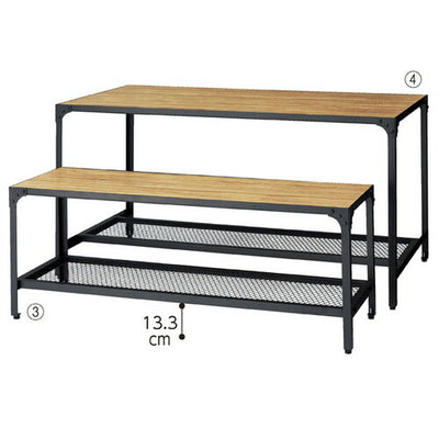 店舗用品店舗什器ディスプレイテーブルラスティック柄W135.6×H50cmの商品画像