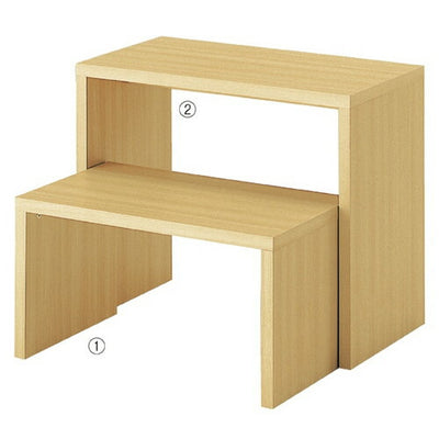 店舗用品店舗什器木製スリムコの字テーブルエクリュW82cmの商品画像