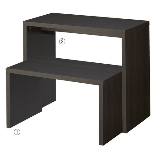 店舗用品店舗什器木製スリムコの字テーブルダークブラウンW82cmの商品画像