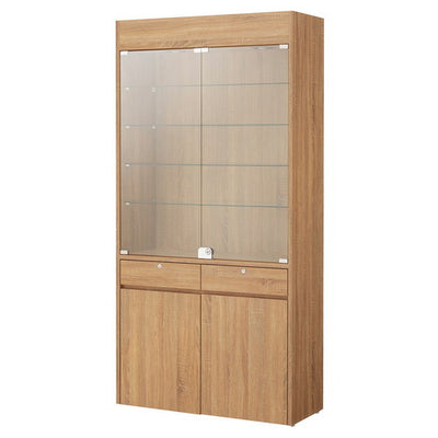 店舗用品店舗什器木製壁面用ショーケース照明付きラスティック柄の商品画像