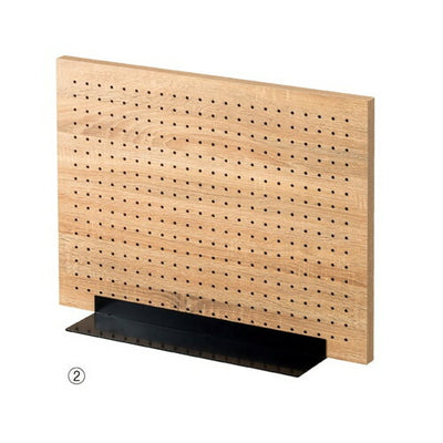 店舗用品店舗什器卓上両面有孔パネルスタンドラスティック柄+ベース黒W30×H40cmの商品画像