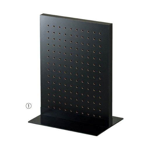 店舗用品店舗什器卓上両面有孔パネルスタンド黒+ベース黒W30×H40cmの商品画像