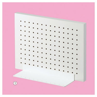 店舗用品店舗什器卓上両面有孔パネルスタンド白+ベース白W30×H40cmの商品画像