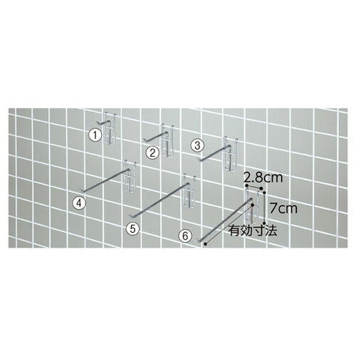 店舗用品店舗什器ネット用フック(直径5mm)クロームL15cmの商品画像