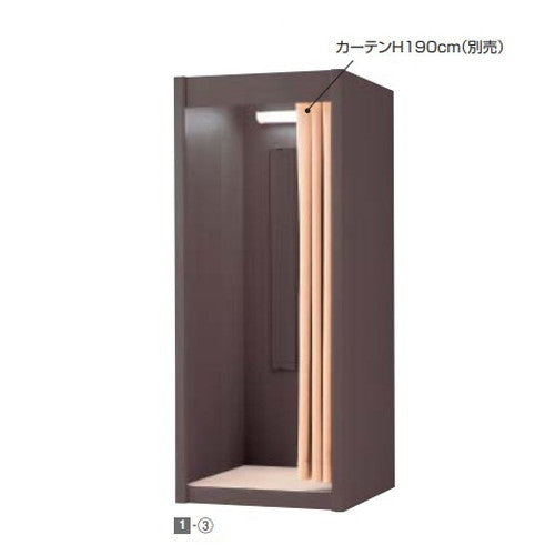 店舗用品店舗什器木製フィッティングルームW117cmダークブラウンの商品画像
