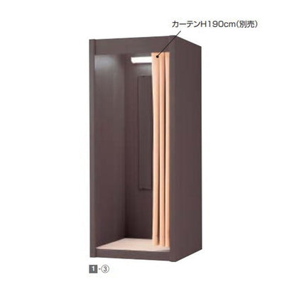 店舗用品店舗什器木製フィッティングルームW117cmダークブラウンの商品画像