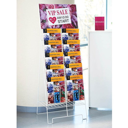 店舗用品サイン・掲示用品カタログスタンドA45段パネル付き2列5段の商品画像