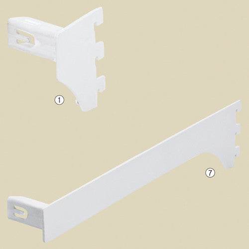 店舗用品システム什器ミニ角バー(14×24mm角)用差し込み式ブラケットホワイト右D15cmの商品画像