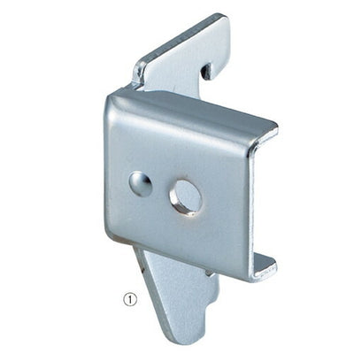 店舗用品システム什器角バー(14×32mm角)用差し込み式ブラケットクローム左D3.5cmの商品画像