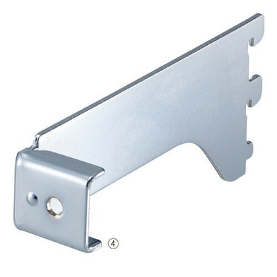 店舗用品システム什器角バー(14×32mm角)用差し込み式ブラケットクローム左D10cmの商品画像