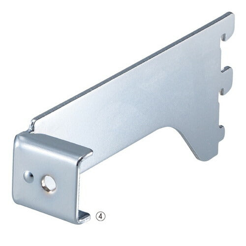 店舗用品システム什器角バー(14×32mm角)用差し込み式ブラケットクローム左D20cmの商品画像