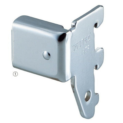 店舗用品システム什器角バー(14×32mm角)用差し込み式ブラケットクローム右D5cmの商品画像