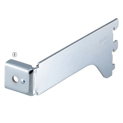 店舗用品システム什器角バー(14×32mm角)用差し込み式ブラケットクローム右D10cmの商品画像