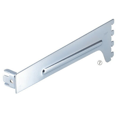 店舗用品システム什器角バー(14×32mm角)用差し込み式ブラケットクローム右D30cmの商品画像