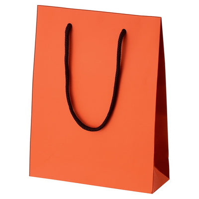 店舗用品ラッピング用品マット貼り紙袋オレンジ18.5×6.5×24cmの商品画像