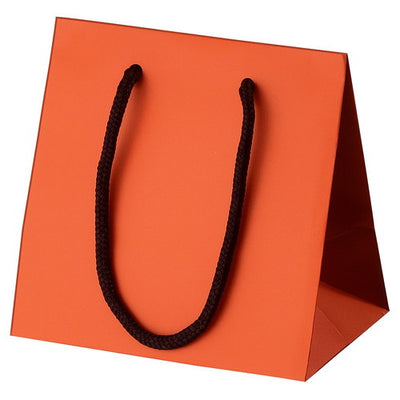 店舗用品ラッピング用品マット貼り紙袋オレンジ16×11×16cmの商品画像