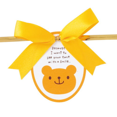 店舗用品ラッピング用品リボン付きワイヤータイモチーフ付きクマの商品画像