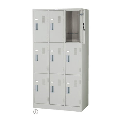 店舗用品店舗運営用品スチール製ロッカーニューグレー3列W90×H179cm9人用の商品画像