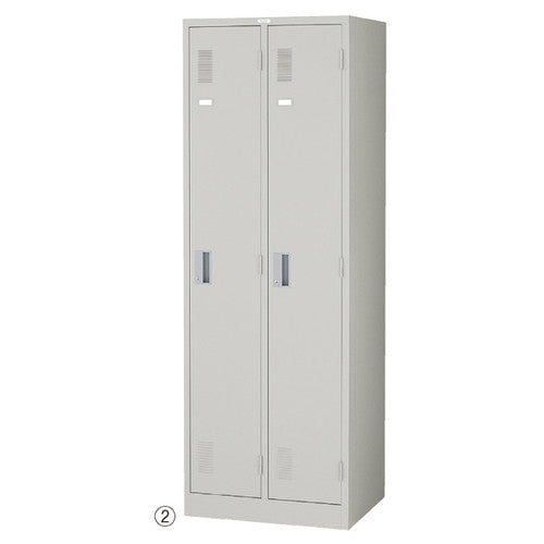 店舗用品店舗運営用品鍵付きスチール製ロッカーニューグレー1段H179cm2人用の商品画像