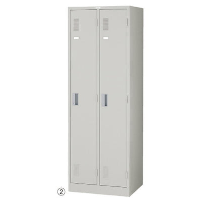 店舗用品店舗運営用品鍵付きスチール製ロッカーニューグレー1段H179cm2人用の商品画像