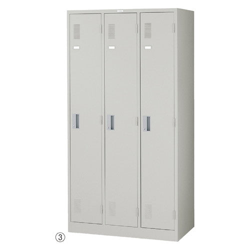 店舗用品店舗運営用品鍵付きスチール製ロッカーニューグレー1段H179cm3人用の商品画像