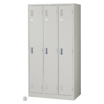 店舗用品店舗運営用品鍵付きスチール製ロッカーニューグレー1段H179cm3人用の商品画像