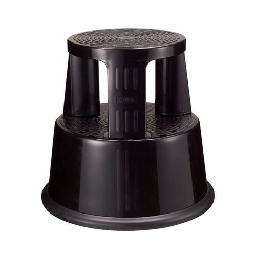 店舗用品店舗運営用品キャスター付き踏み台ブラックの商品画像