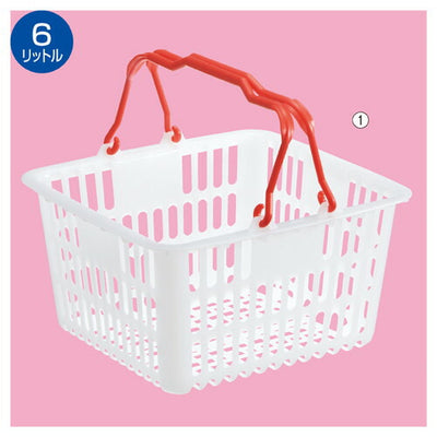 店舗用品店舗運営用品買物カゴ6リットルショッピングバスケットレッドの商品画像