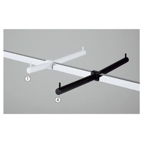 店舗用品システム什器フェイスアウトハンガーダブル10+20cmブラックの商品画像