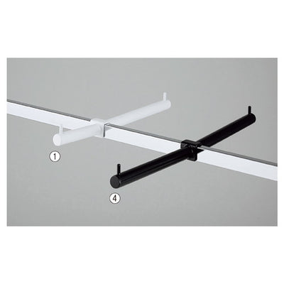 店舗用品システム什器フェイスアウトハンガーダブル20+20cmブラックの商品画像