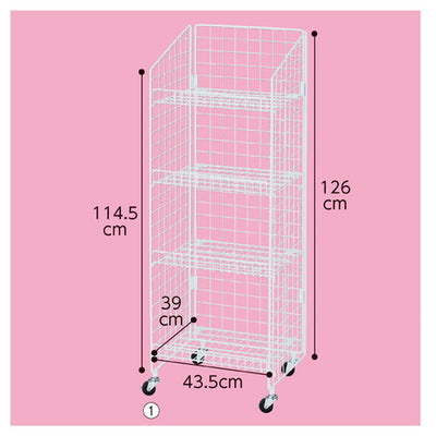 店舗用品店舗什器ネットラックネット棚展開W47cmH135cm棚4段展開黒の商品画像