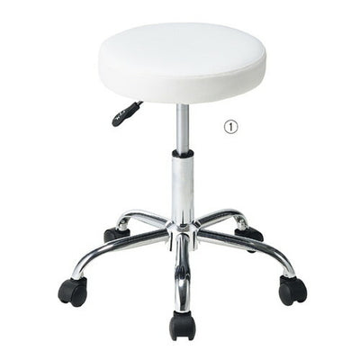 店舗用品店舗運営用品昇降式ラウンドバースツール座厚手タイプホワイトの商品画像