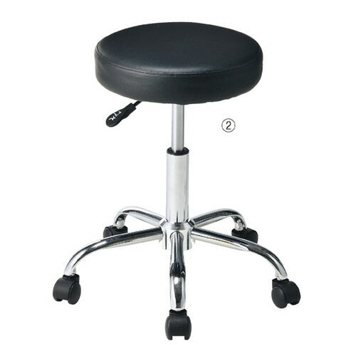 店舗用品店舗運営用品昇降式ラウンドバースツール座厚手タイプブラックの商品画像