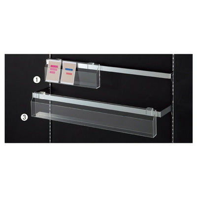 店舗用品システム什器角バー・ネット兼用アクリルポストカード立てW54cmの商品画像