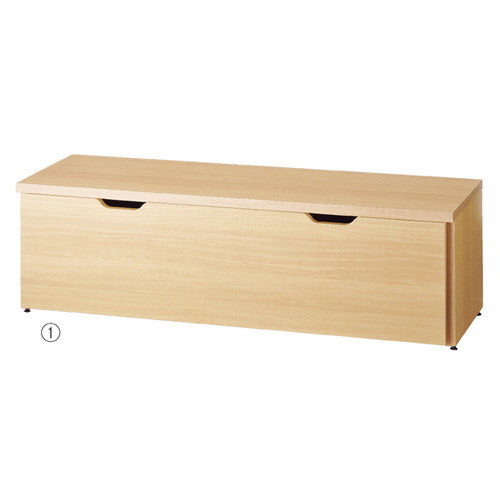 店舗用品システム什器収納トロッココの字テーブル付きW120cm用ダークブラウンの商品画像