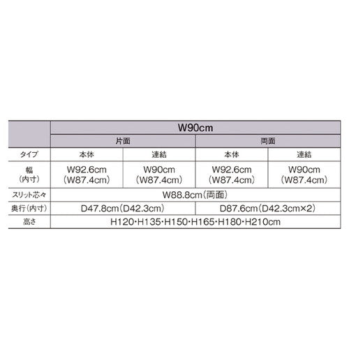 (本体) KS ボードタイプ 両面タイプ W90cm×H150cm ホワイト kp38-541-20-2
