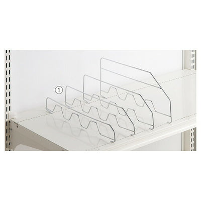 店舗用品システム什器スチール棚セット3段可変式用鉄線仕切りH7.5cmD35cm用の商品画像