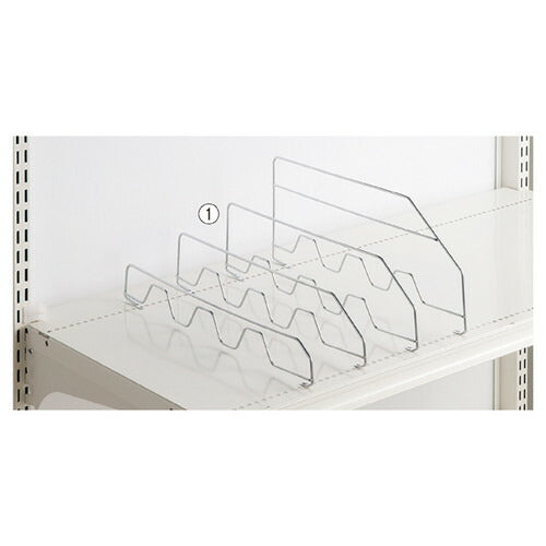 店舗用品システム什器鉄線仕切りH10cm【3段可変式スチール棚専用】D30cm用の商品画像