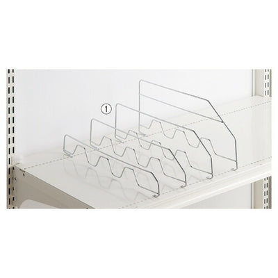 店舗用品システム什器鉄線仕切りH10cm【3段可変式スチール棚専用】D35cm用の商品画像