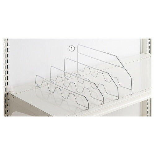 店舗用品システム什器スチール棚セット3段可変式用鉄線仕切りH15cmD30cm用の商品画像