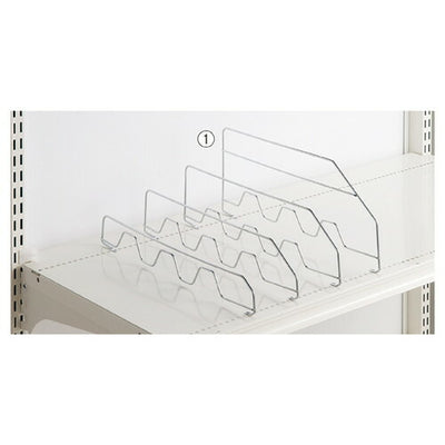 店舗用品システム什器スチール棚セット3段可変式用鉄線仕切りH15cmD30cm用の商品画像