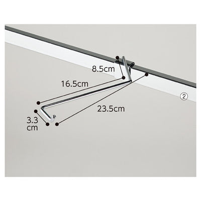 店舗用品システム什器斜めフック左曲げの商品画像