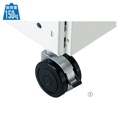 店舗用品システム什器直径6cm双輪強化キャスター耐荷重150kgタイプストッパー付きの商品画像