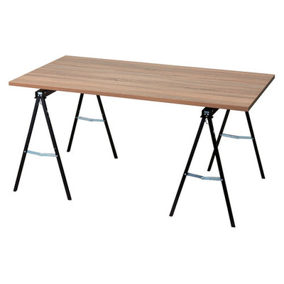 店舗用品店舗什器マルシェ簡易テーブル天板ラスティック柄ブラック脚W150cmの商品画像